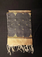 GOLDEN BEIGE TUSSAR DUPATTA - Hand - woven