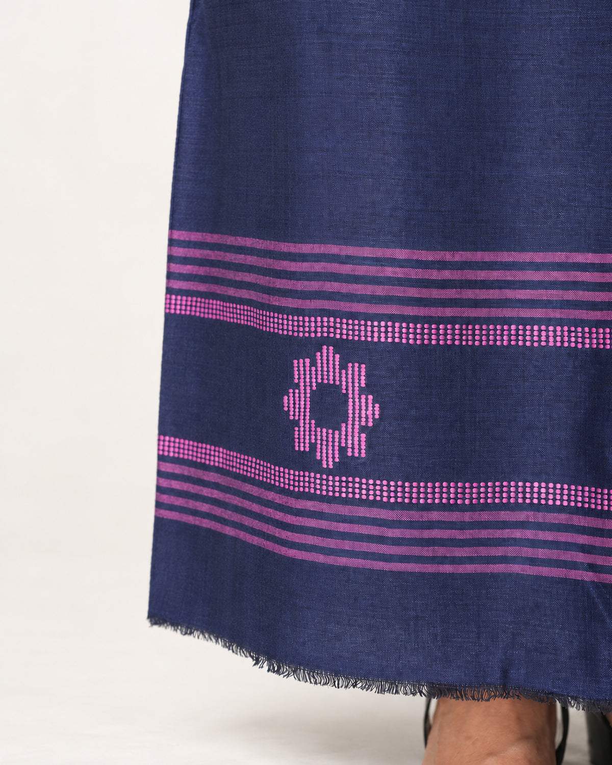 HANDWOVEN PURPLE & NAVY BLUE ERI SILK SUIT SET