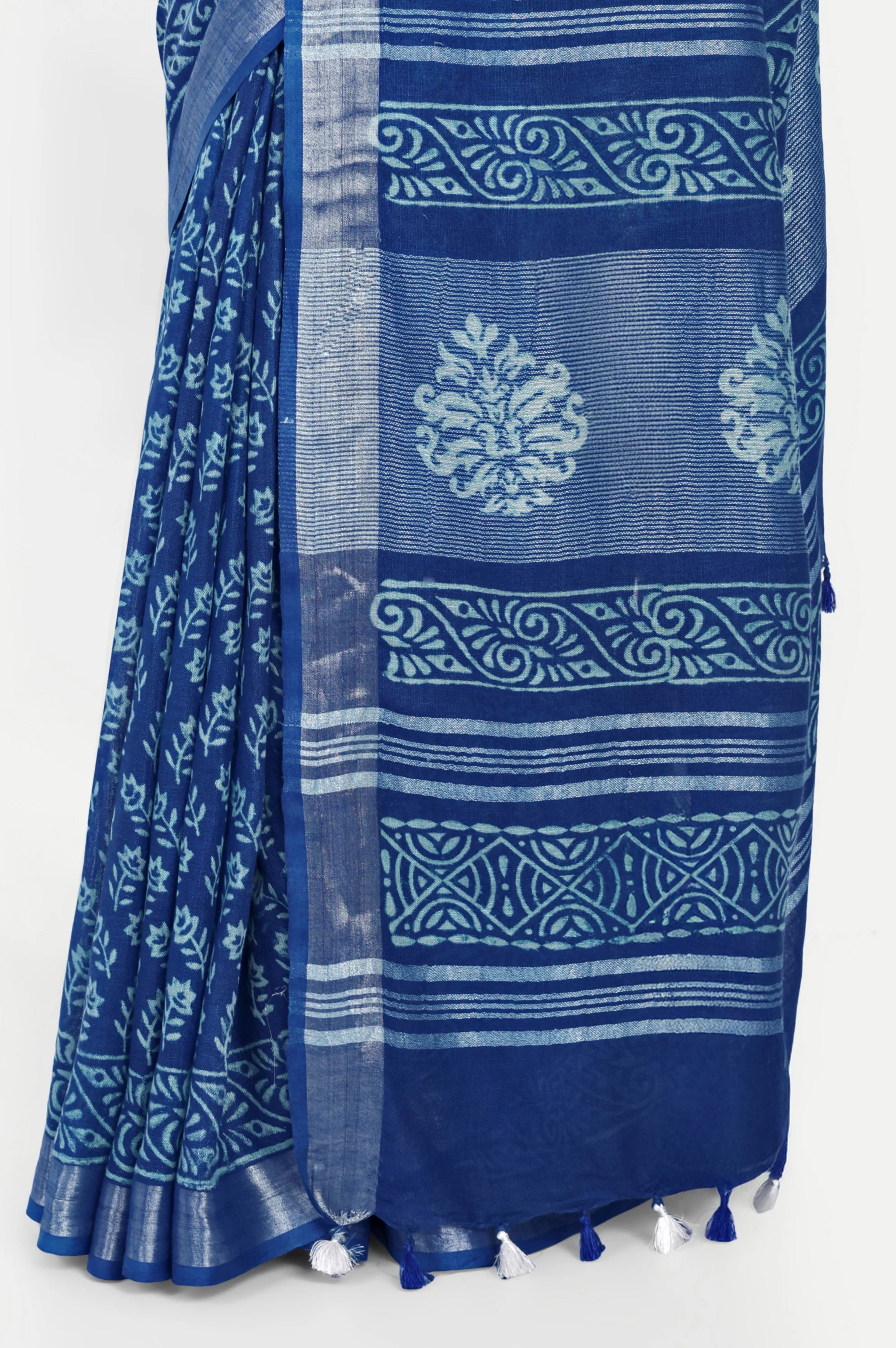 INDIGO BLUE BLOCK PRINT SAREE - Block Print
