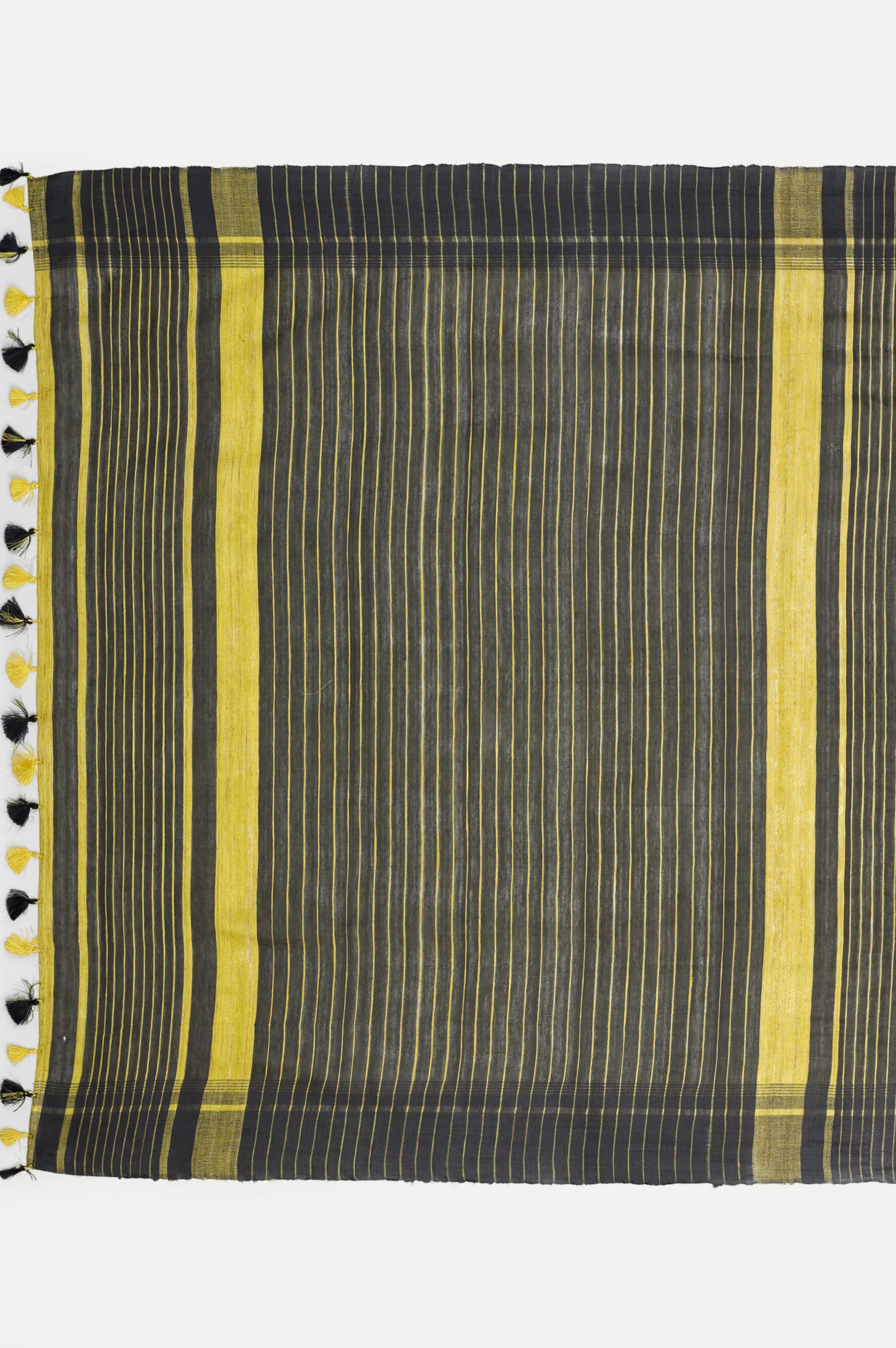 LIME YELLOW GHICHA SILK SAREE - Handloom
