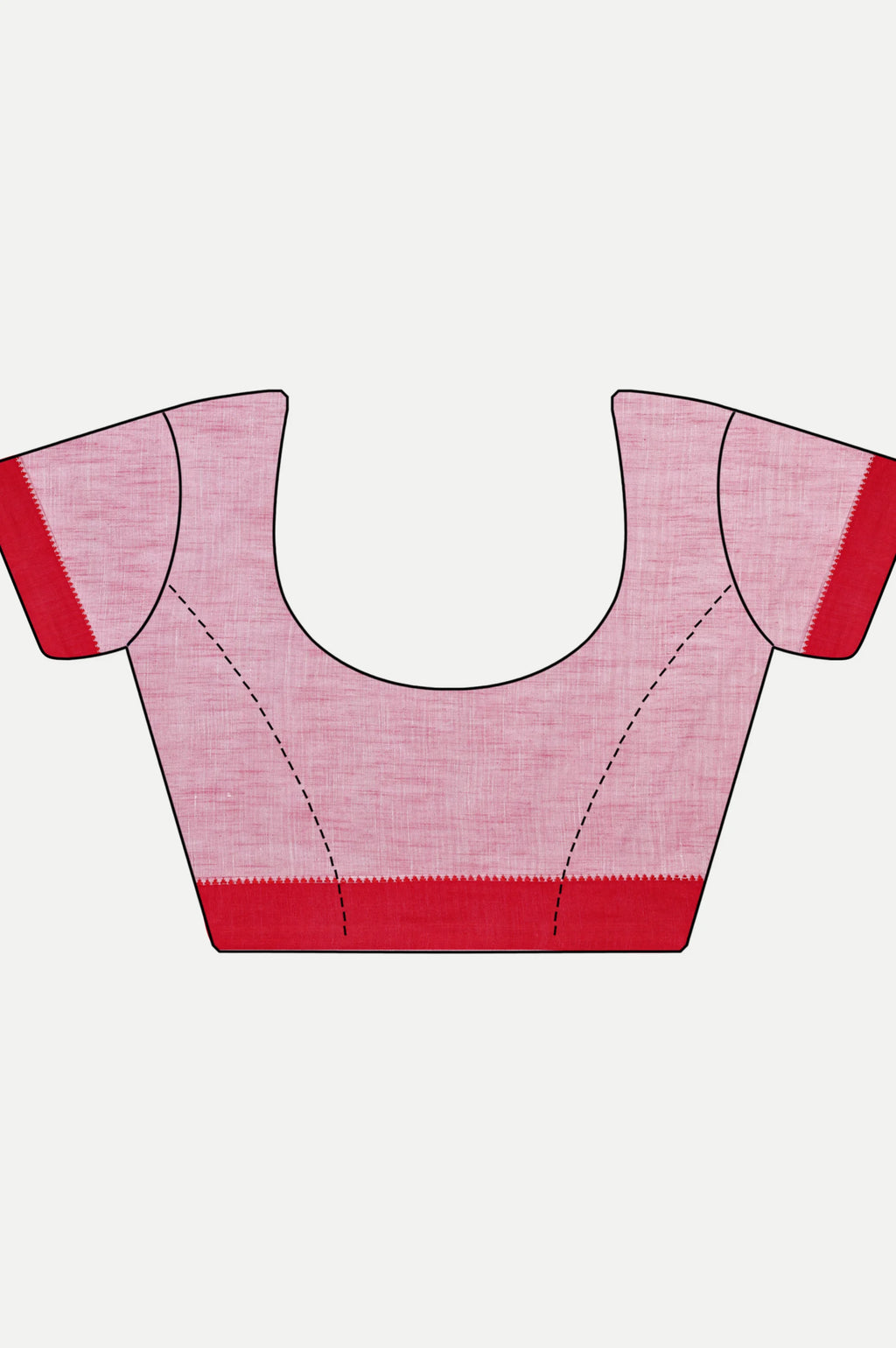 PINK & RED COTTON SLUB SAREE - Cotton
