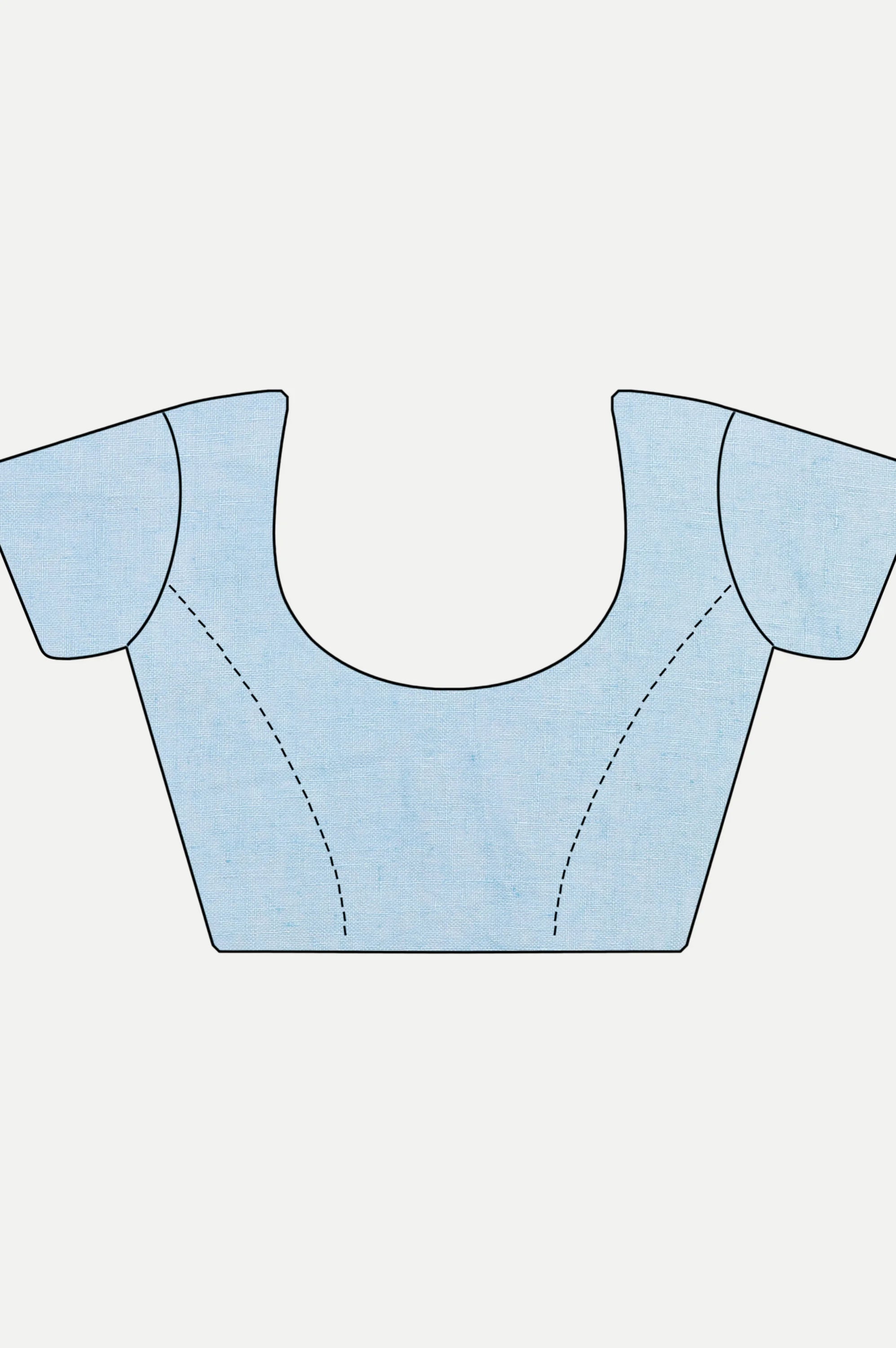 SKY BLUE EMBROIDERED LINEN SAREE - Embroidery